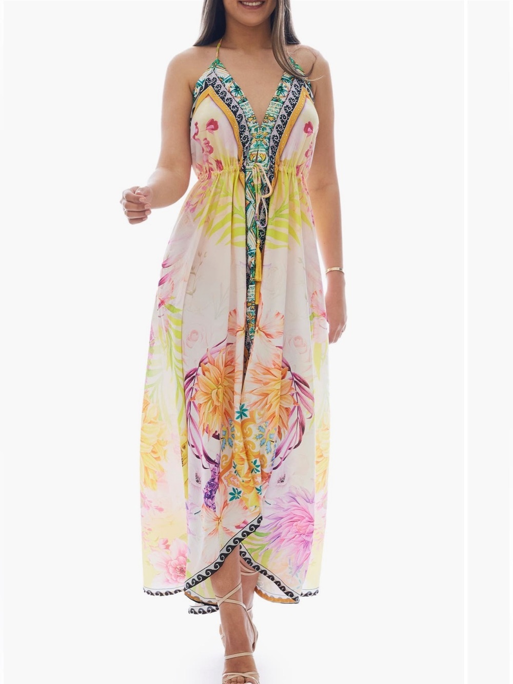 Renee’s Miami Floral Cover Up Halter Dress